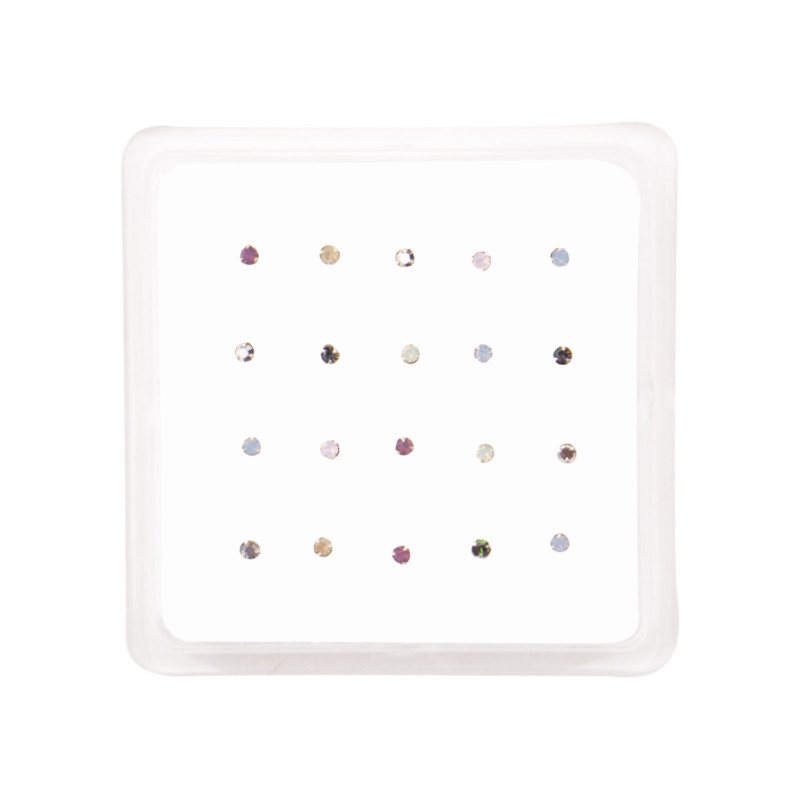 Σκουλαρίκι μύτης Silver 925 3 clip opal 2 mm