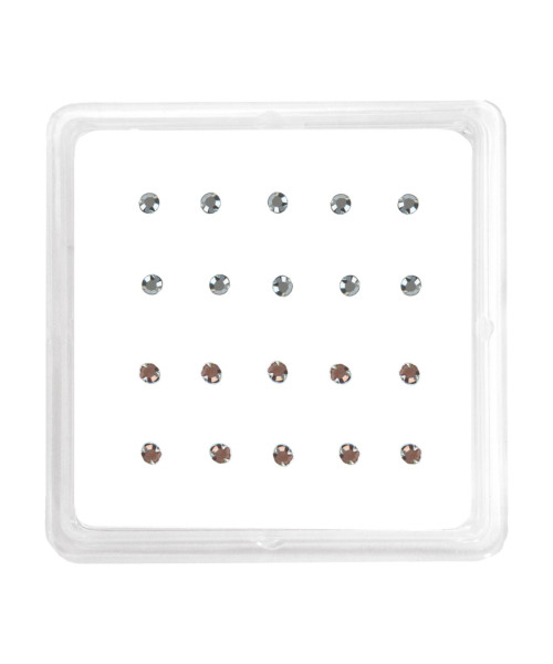 Σκουλαρίκι μύτης Silver 925 3 clip stone 2 mm