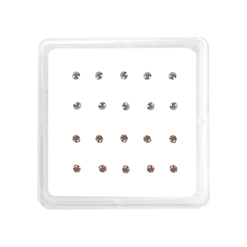 Σκουλαρίκι μύτης Silver 925 3 clip stone 2 mm