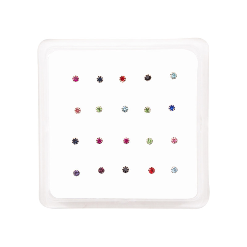 Σκουλαρίκι μύτης Silver 925 multiclip χρώμα 2 mm