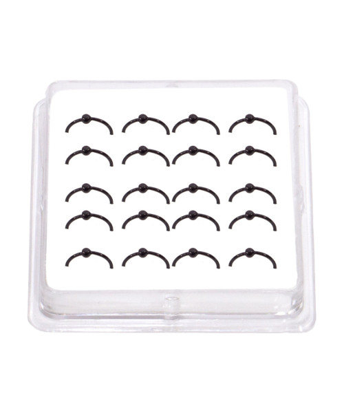 Σκουλαρίκι Κρίκος Μύτης Ασήμι 925 μαύρος με μπίλια