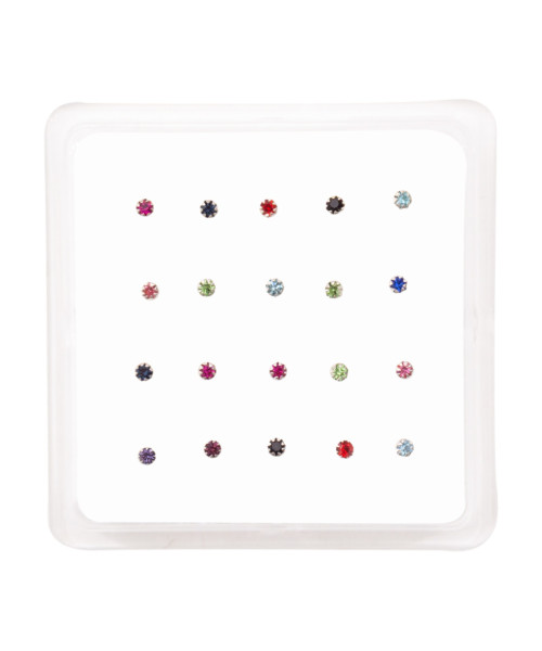 Σκουλαρίκι μύτης Silver 925 multiclip χρώμα 2 mm με μπίλια