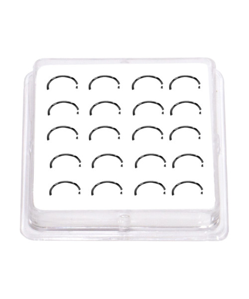 Σκουλαρίκι Κρίκος Μύτης Ασήμι 925 μαύρο