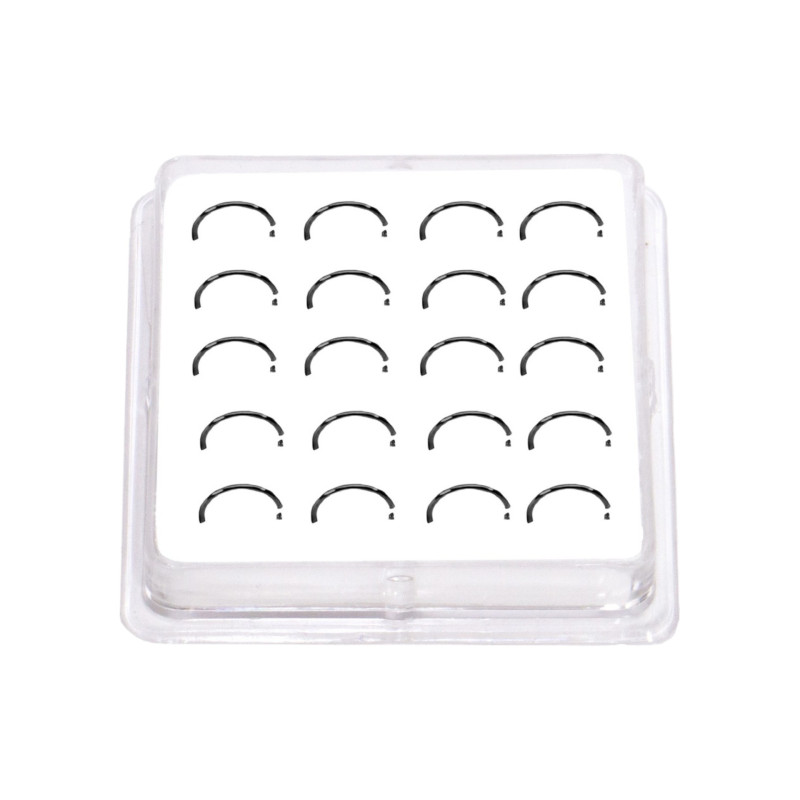 Σκουλαρίκι Κρίκος Μύτης Ασήμι 925 μαύρο