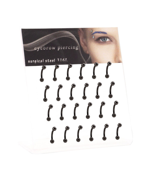 Σκουλαρίκι φρυδιού Stainless Steel  banana style μαύρο