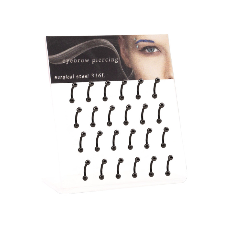 Σκουλαρίκι φρυδιού Stainless Steel  banana style μαύρο