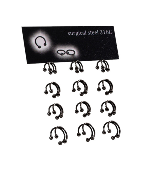 Σκουλαρίκι πέταλο Stainless Steel μαύρο