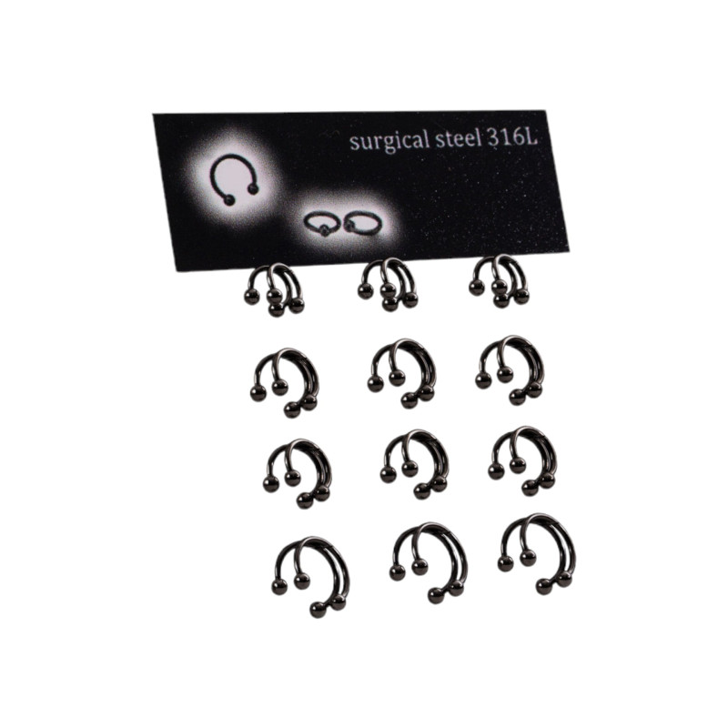 Σκουλαρίκι πέταλο Stainless Steel μαύρο