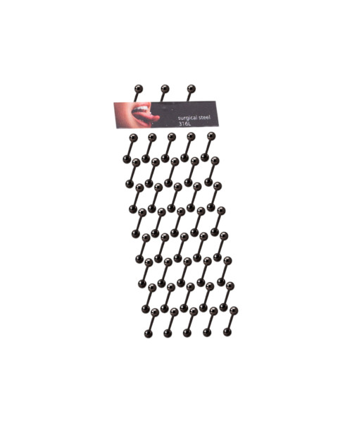 Σκουλαρίκι γλώσσας Stainless Steel μαύρο