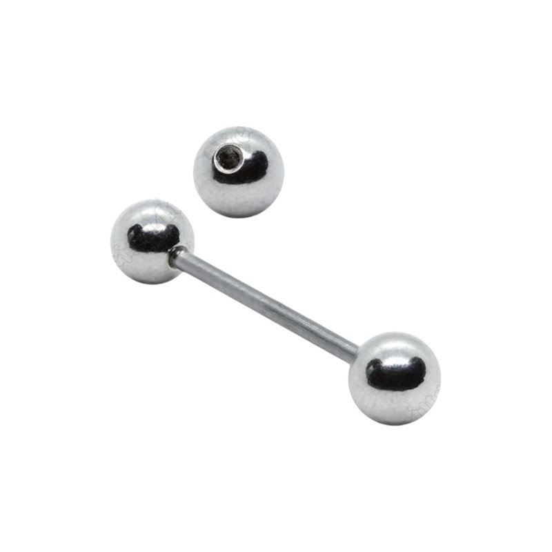 Σκουλαρίκι piercing γλώσσας Stainless Steel ασημί (1.6 mm)