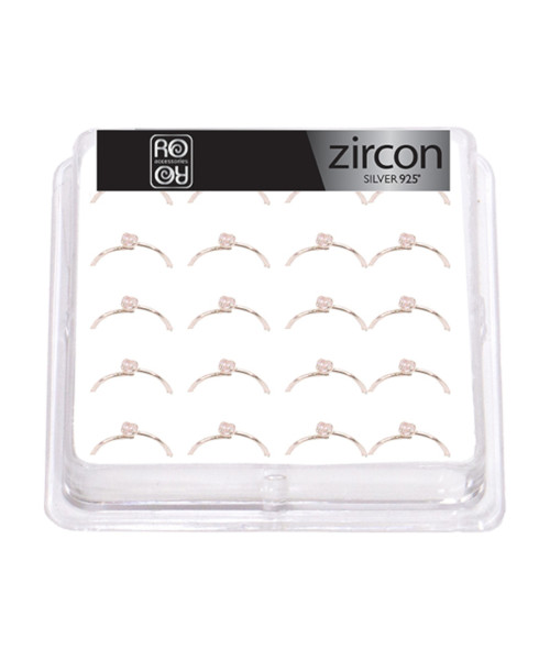 Σκουλαρίκι Κρίκος Μύτης Ασήμι 925 Zircon 10* 2mm 3clips