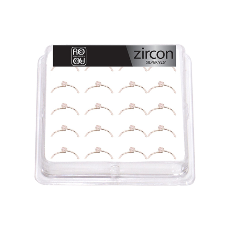 Σκουλαρίκι Κρίκος Μύτης Ασήμι 925 Zircon 10* 2mm 3clips