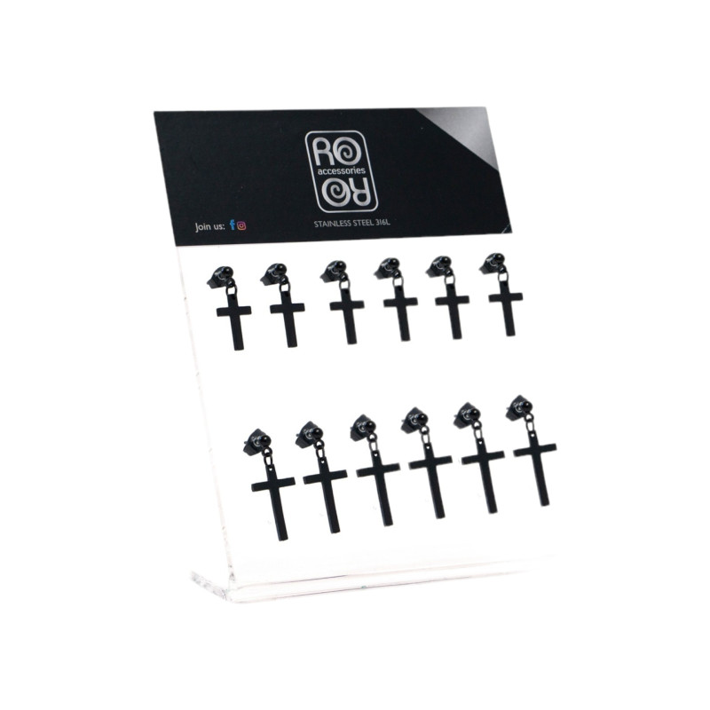 Σκουλαρίκι αυτιού Stainless Steel μαύρο design