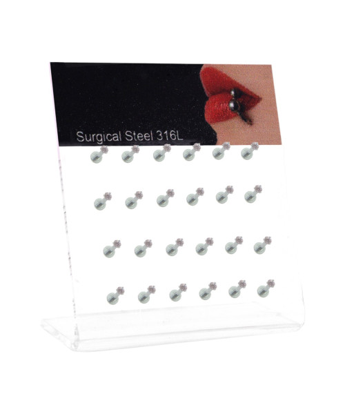 Σκουλαρίκι χειλιού Stainless Steel 3 clip Zircon