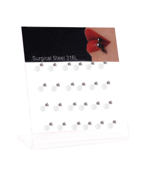 Σκουλαρίκι χειλιού Silicone 3 clip Zircon