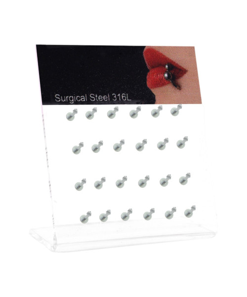 Σκουλαρίκι χειλιού Stainless Steel 3 clip Zircon