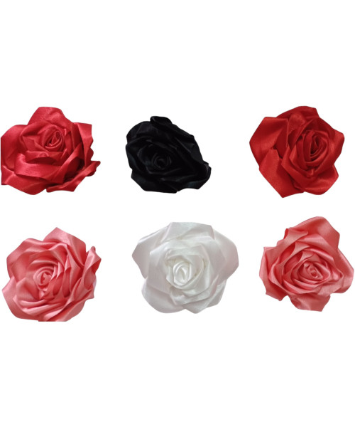 Κλιπ μαλλιων με υφασμάτινο τριαντάφυλλο