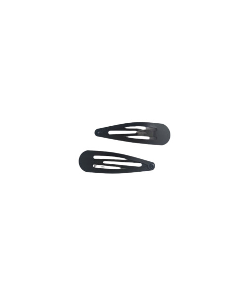 Κλικ κλακ μαλλιών μαύρα ματ 5cm  σετ 2 τμχ