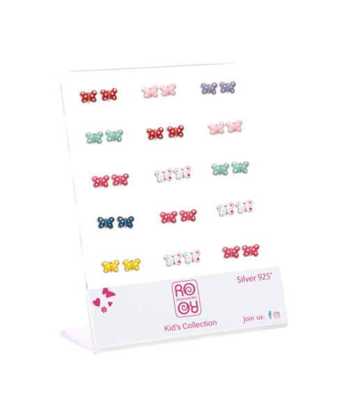 Σκουλαρίκι αυτιού Πεταλούδες χρώματα Ασήμι 925