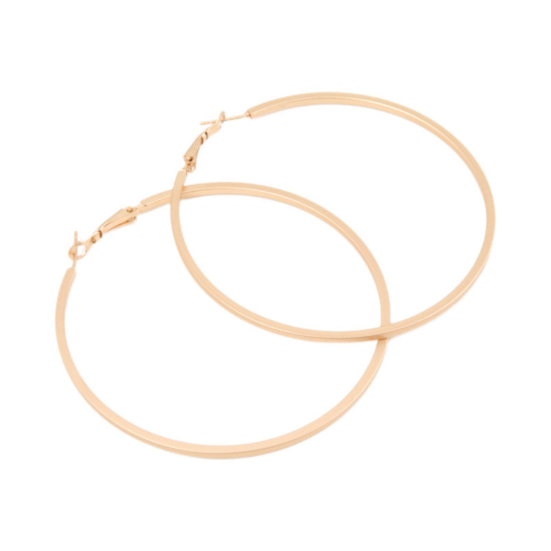 Σκουλαρίκι Κρίκος ματ χρυσός 70 mm