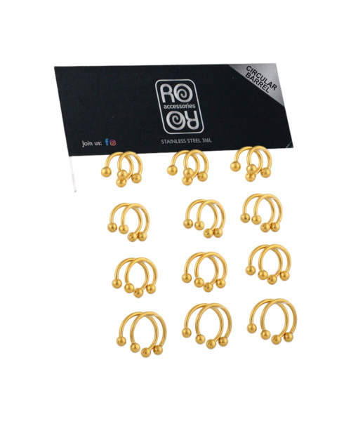 Σκουλαρίκι πέταλο Stainless Steel χρυσό