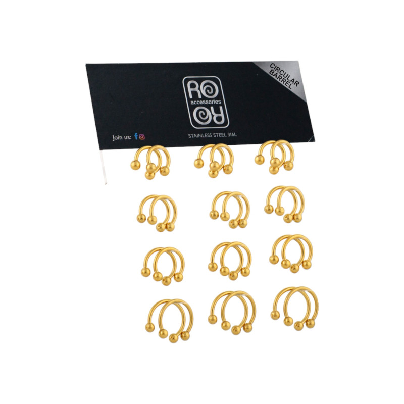 Σκουλαρίκι πέταλο Stainless Steel χρυσό