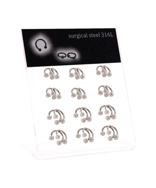 Σκουλαρίκι πέταλο Stainless Steel δισκομπάλα λευκό