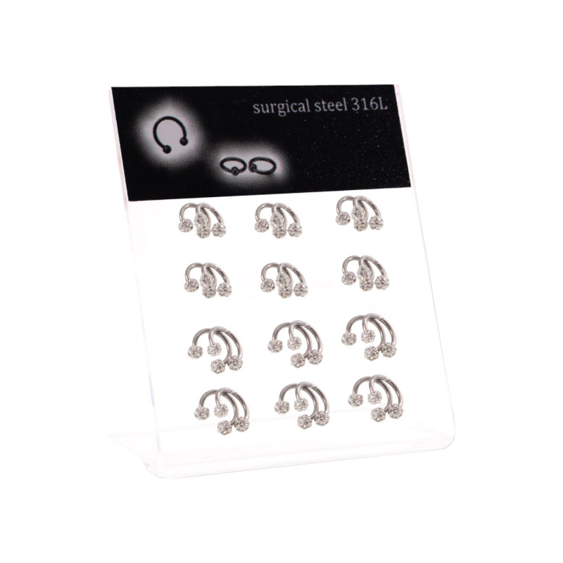 Σκουλαρίκι πέταλο Stainless Steel δισκομπάλα λευκό