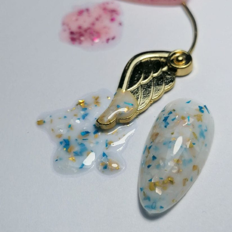 RUBBER BASE GOLD BLUE FLAKE - VI PRO 15ML - SKU 100197-95