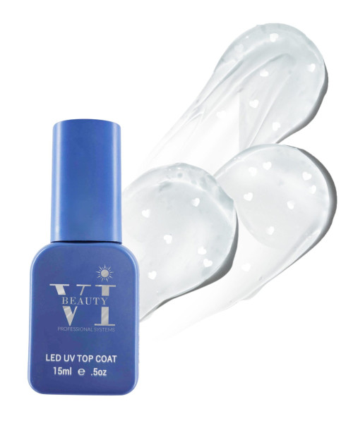 HEART SHAPE WHITE NON WIPE TOP COAT 15ML - SKU 100300