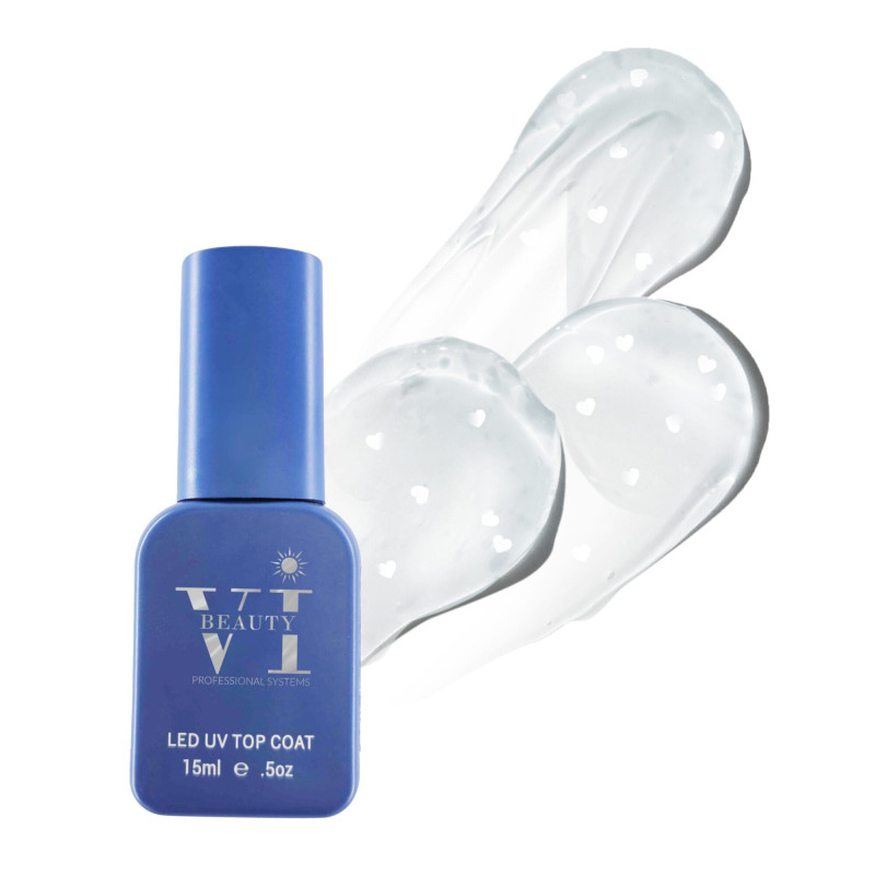 HEART SHAPE WHITE NON WIPE TOP COAT 15ML - SKU 100300