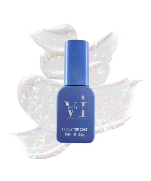 SHINE FLAKE NON WIPE TOP COAT 15ML - SKU 100296