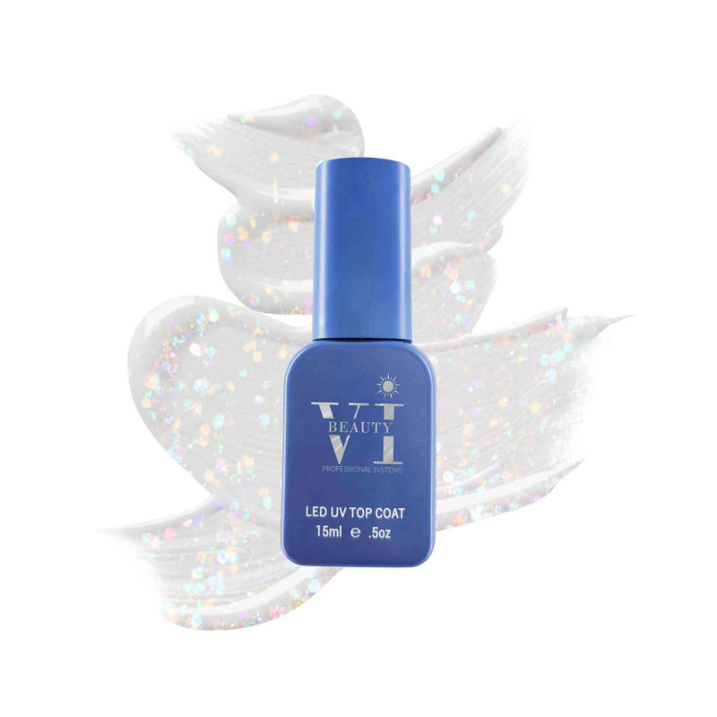 SHINE FLAKE NON WIPE TOP COAT 15ML - SKU 100296