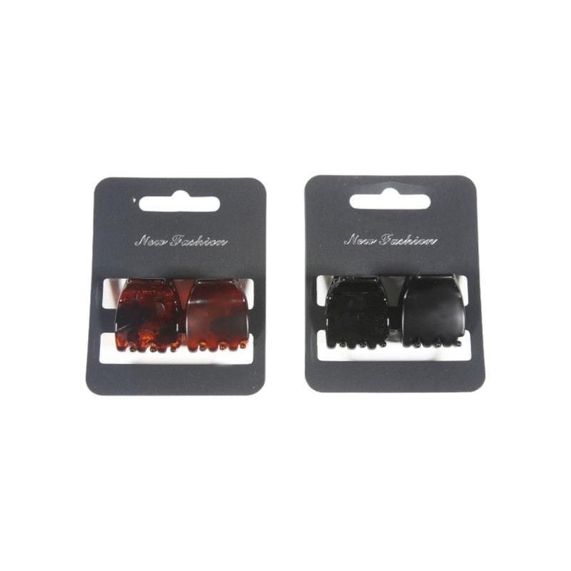 Κλάμερ μαλλιών μαύρο 2.5 cm σετ 2 τμχ