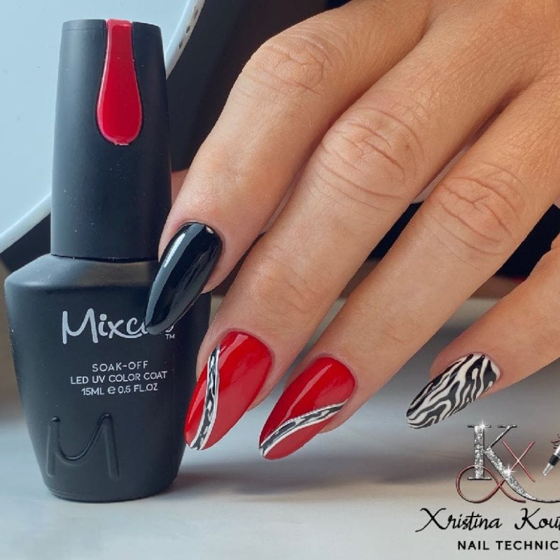 JH-04 ΗΜΙΜΟΝΙΜΟ ΒΕΡΝΙΚΙ 7.5ML ΚΟΚΚΙΝΟ MIXCOCO - SKU 100704-75