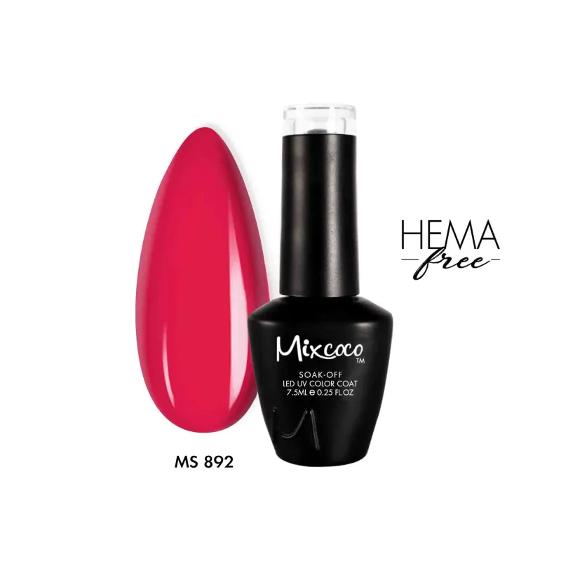 MS-892 Ημιμόνιμο Βερνίκι 7.5ml (Φούξια-Τριανταφυλλί) Mixcoco - SKU 110892-75
