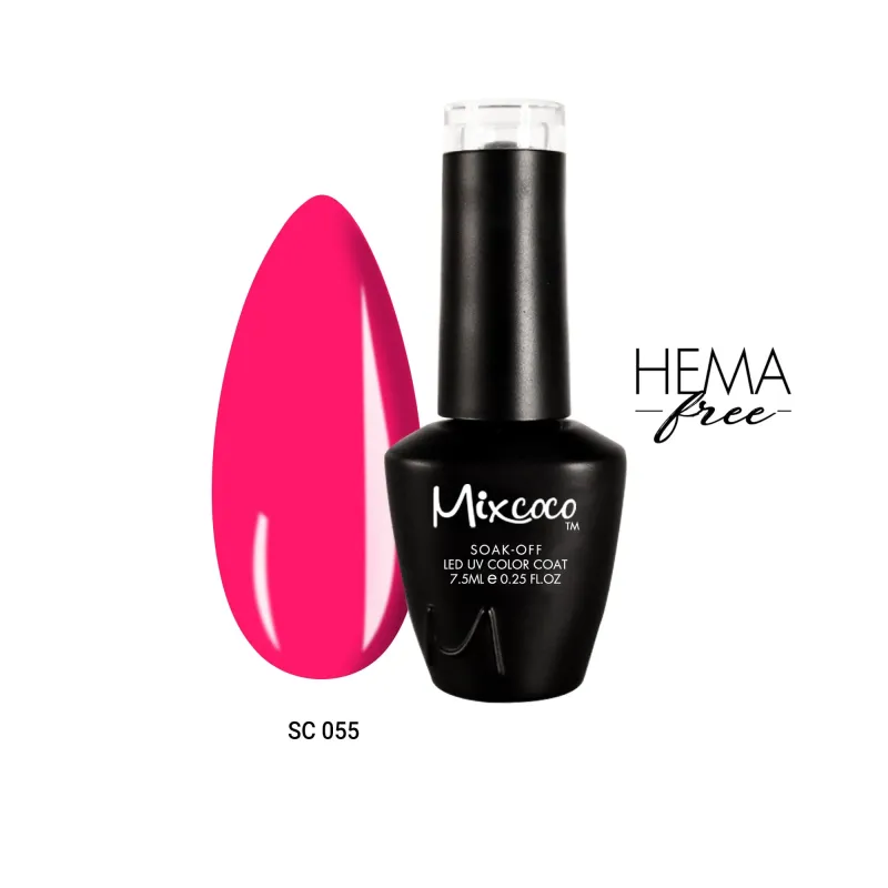 SC-055 Ημιμόνιμο Βερνίκι 7.5ml (Clear-Fluo Φούξια) Mixcoco - SKU 102055-75