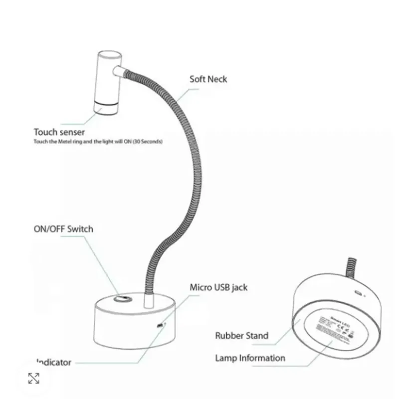 LED ΛΑΜΠΑ ΜΕ ΒΑΣΗ ΚΑΙ TOUCH SENSOR - SKU 200096