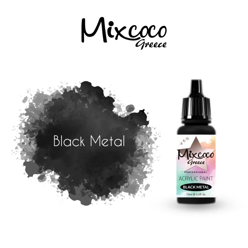 ΑΚΡΥΛΙΚΟ ΧΡΩΜΑ ΑΕΡΟΓΡΑΦΟΥ BLACK METAL 15ML - SKU 204145