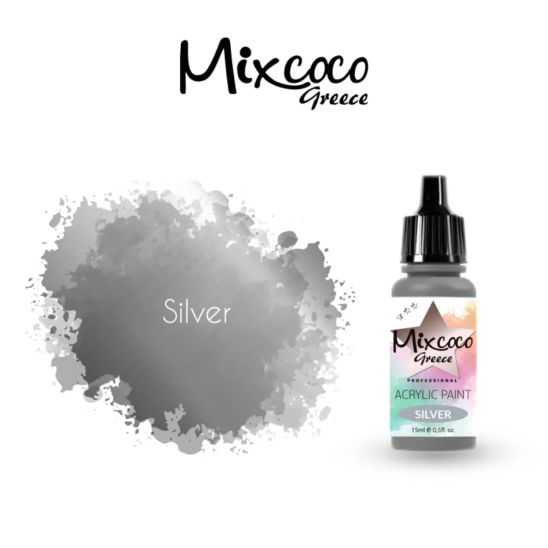 ΑΚΡΥΛΙΚΟ ΧΡΩΜΑ ΑΕΡΟΓΡΑΦΟΥ SILVER 15ML - SKU 204144