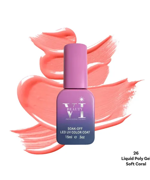 LIQUID POLY GEL 26 SOFT CORAL 15ML - SKU 175000-26