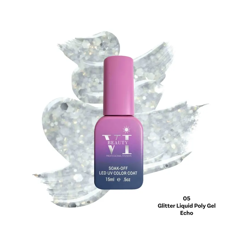 GLITTER LIQUID POLY GEL 05 ECHO 15ML - SKU 175001-05