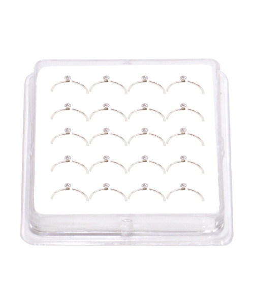 Σκουλαρίκι Κρίκος Μύτης Ασήμι 925 στρας glue type 1.5 mm