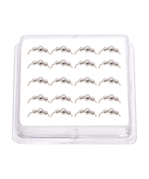 Σκουλαρίκι Κρίκος Μύτης Ασήμι 925 3 μπίλιες