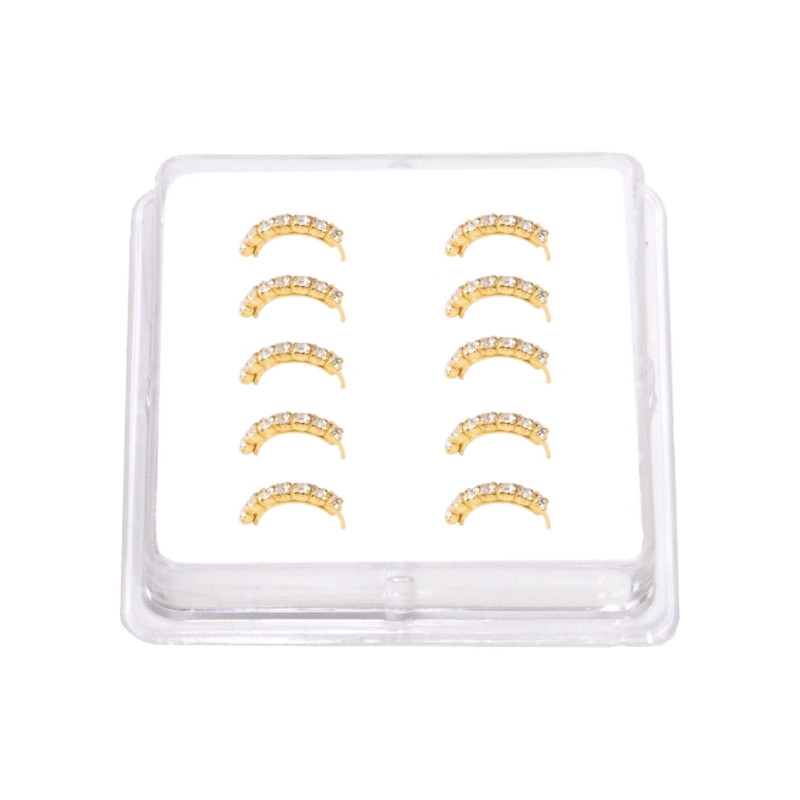 Σκουλαρίκι μύτης Silver 925 μισός κρίκος χρυσό