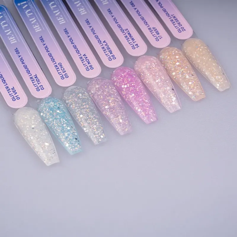 GLITTER LIQUID POLY GEL 17 REEF 15ML - SKU 175001-17