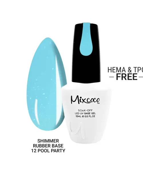 SHIMMER RUBBER BASE 12 POOL PARTY 15ML - SKU 100196-12