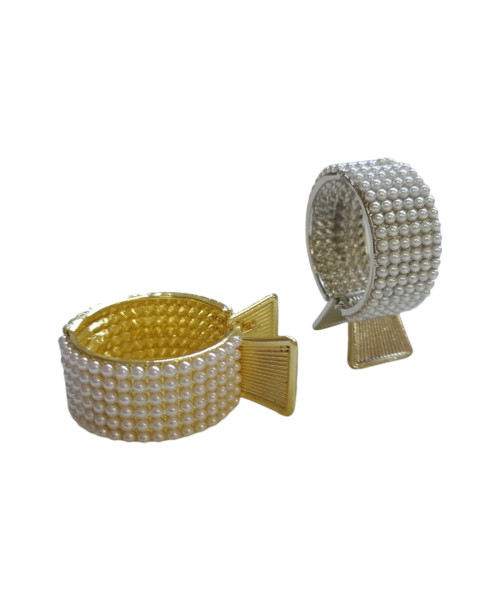 Ρολάκι  μαλλίων με πέρλες Χρυσό & Ασημί