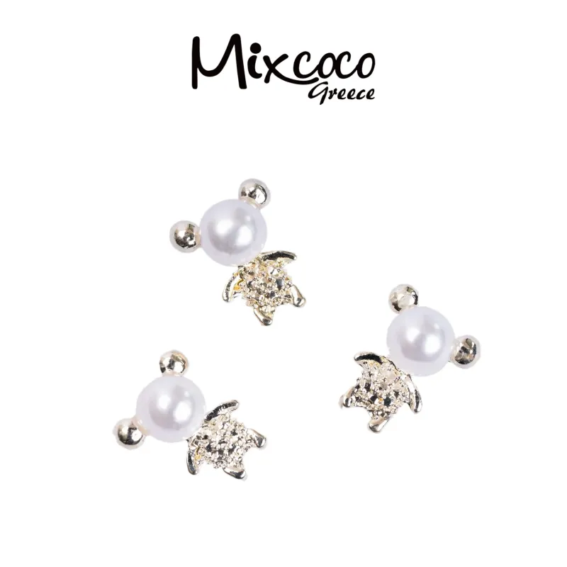 JEWEL PEARL BEAR GOLD 2ΤΕΜ- Mixcoco
