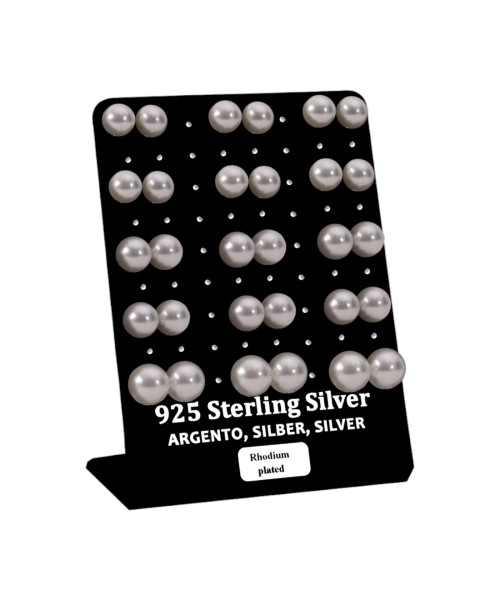 Σκουλαρίκι αυτιού Ασήμι 925 πέρλα 8/9/10 mm Rhodium plated